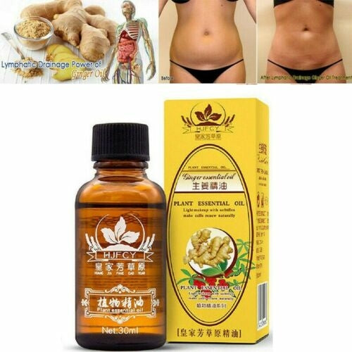 Natural Ginger Massage Oil - Lymphatic Drainage & Therapy (30ml)