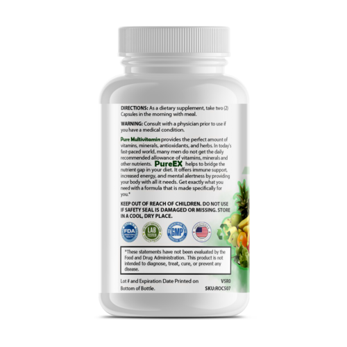 Pure Men's Daily Multivitamin - Energy, Immune & Prostate Support (60 Caps)